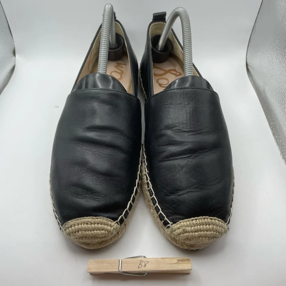 Sam Edelman Khloe black leather espadrilles size 9